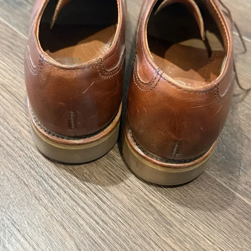 Vintage Lands End Direct Merchants Leather Oxfords Men's 8 M Cap Toe Brown